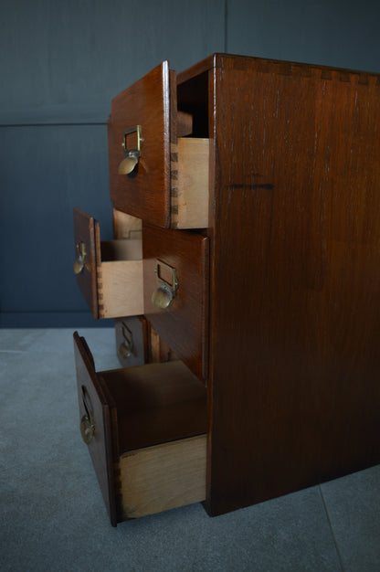 Early 20th century oak index filing drawers