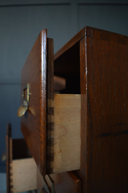 Early 20th century oak index filing drawers