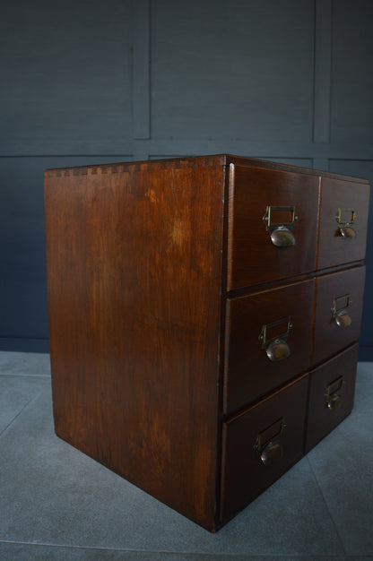 Early 20th century oak index filing drawers