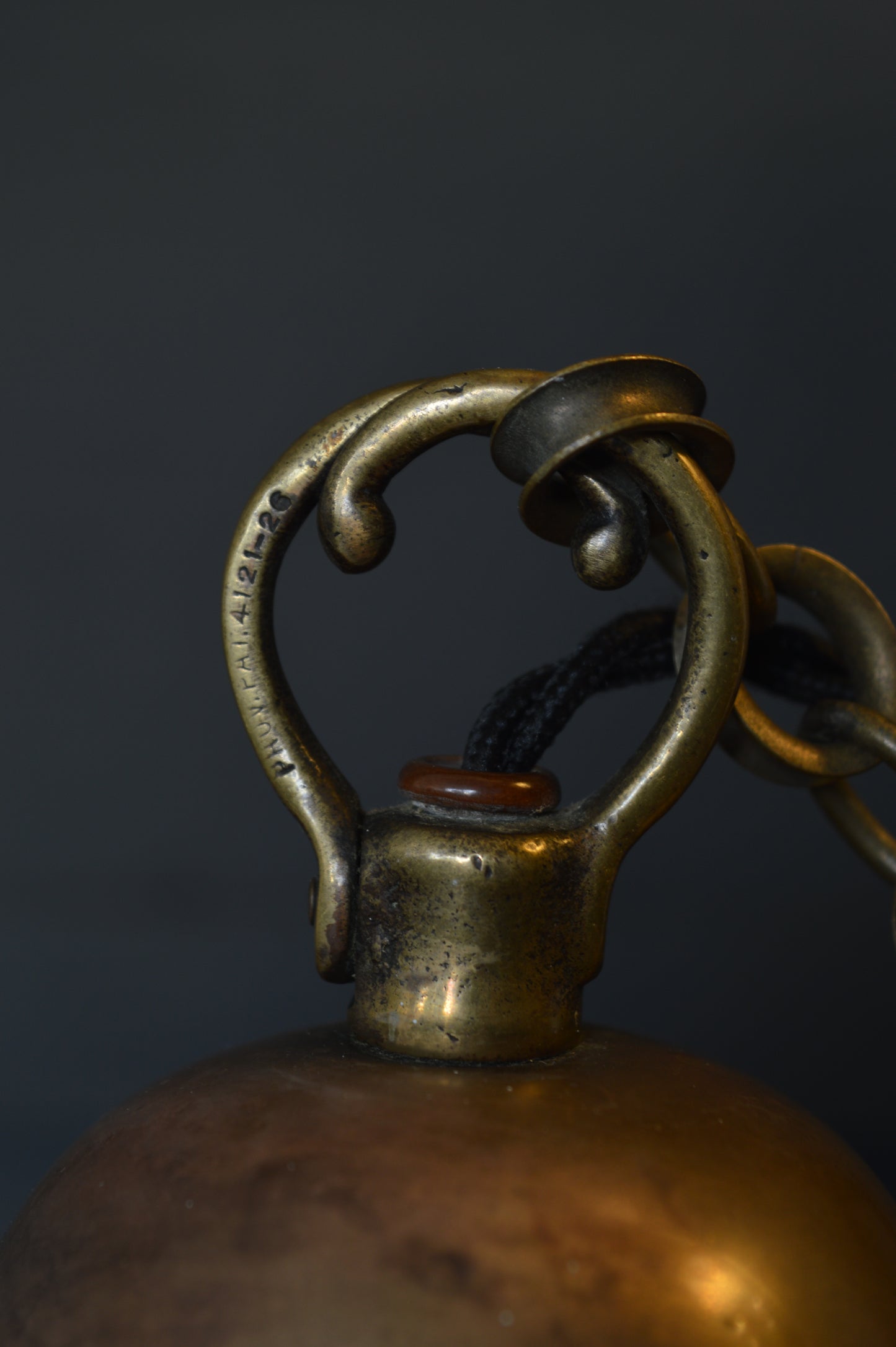 Arts & Crafts brass and glazed hexagonal chapel lantern