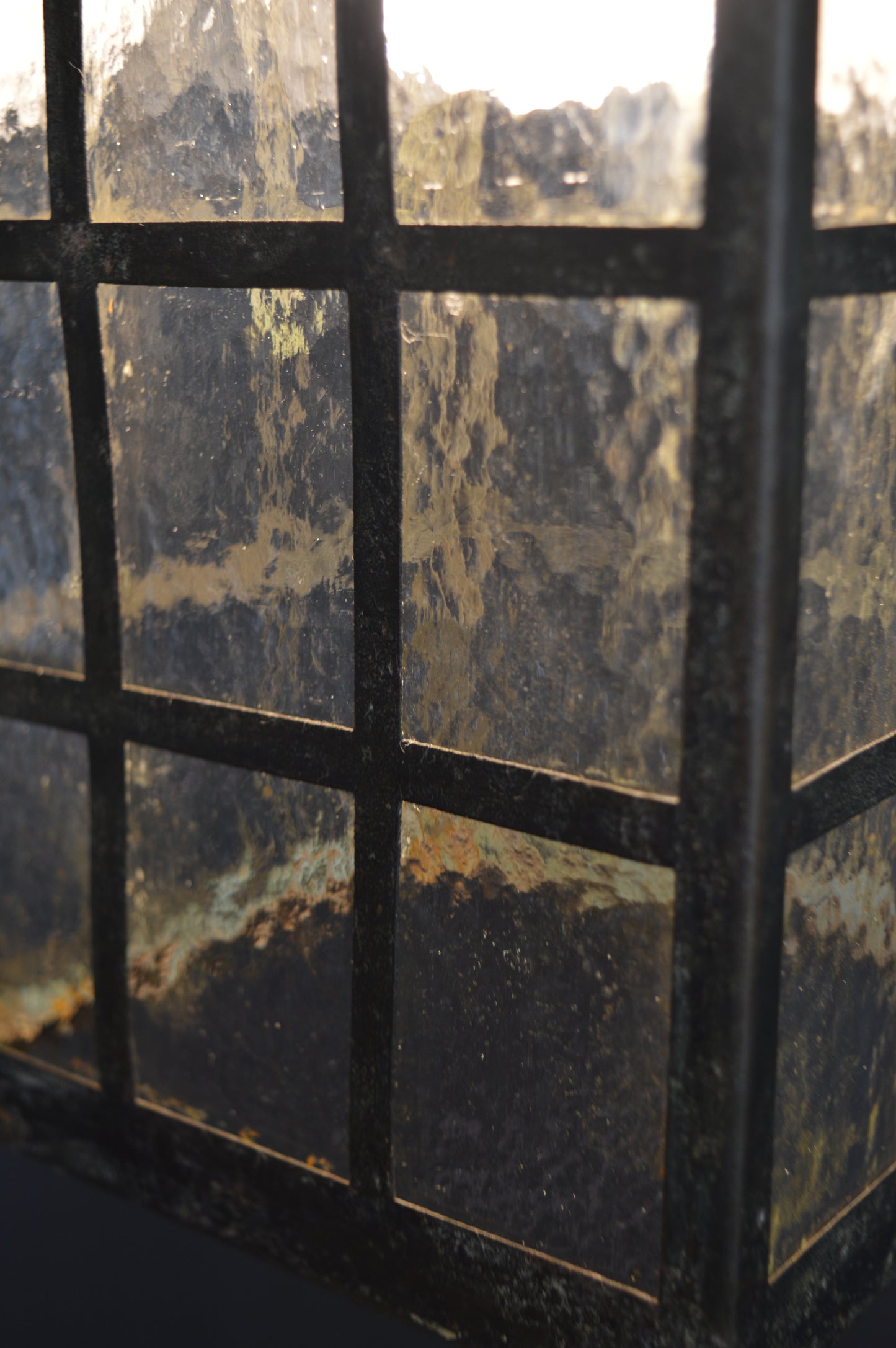 Art Nouveau glazed brass hall lantern