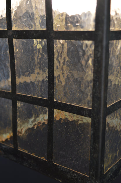 Art Nouveau glazed brass hall lantern