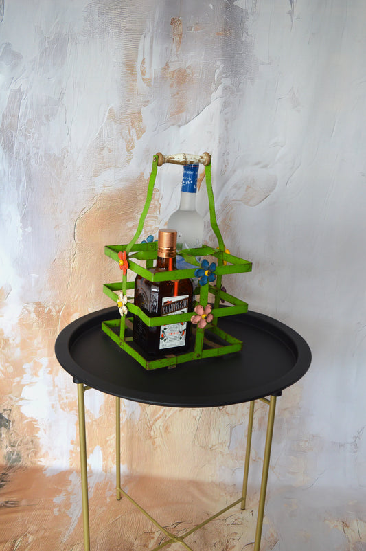 1950s Metal Bottle Carrier/Wine Rack