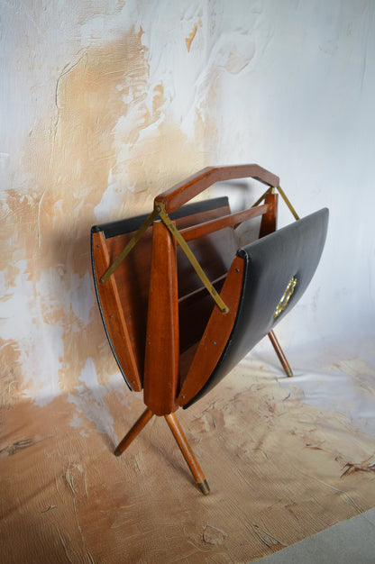 Mid Century Folding Magazine Rack by Furnway