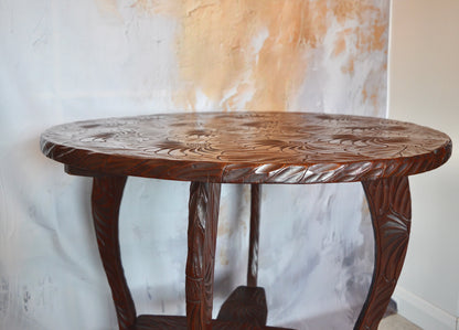 Liberty & Co, Japanese carved arts & crafts table (circa 1905)