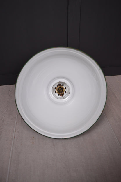 Vintage green enamel pendant light