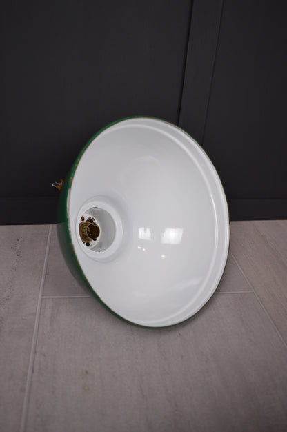 Vintage green enamel pendant light