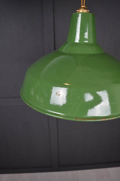 Pair of vintage Benjamin industrial pendant lights
