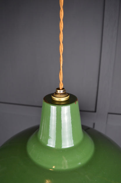 Pair of vintage Benjamin industrial pendant lights