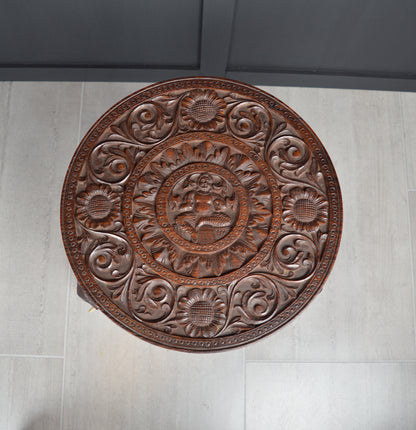 Anglo Indian Carved Elephant Table