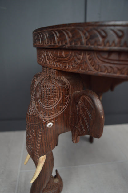 Anglo Indian Carved Elephant Table