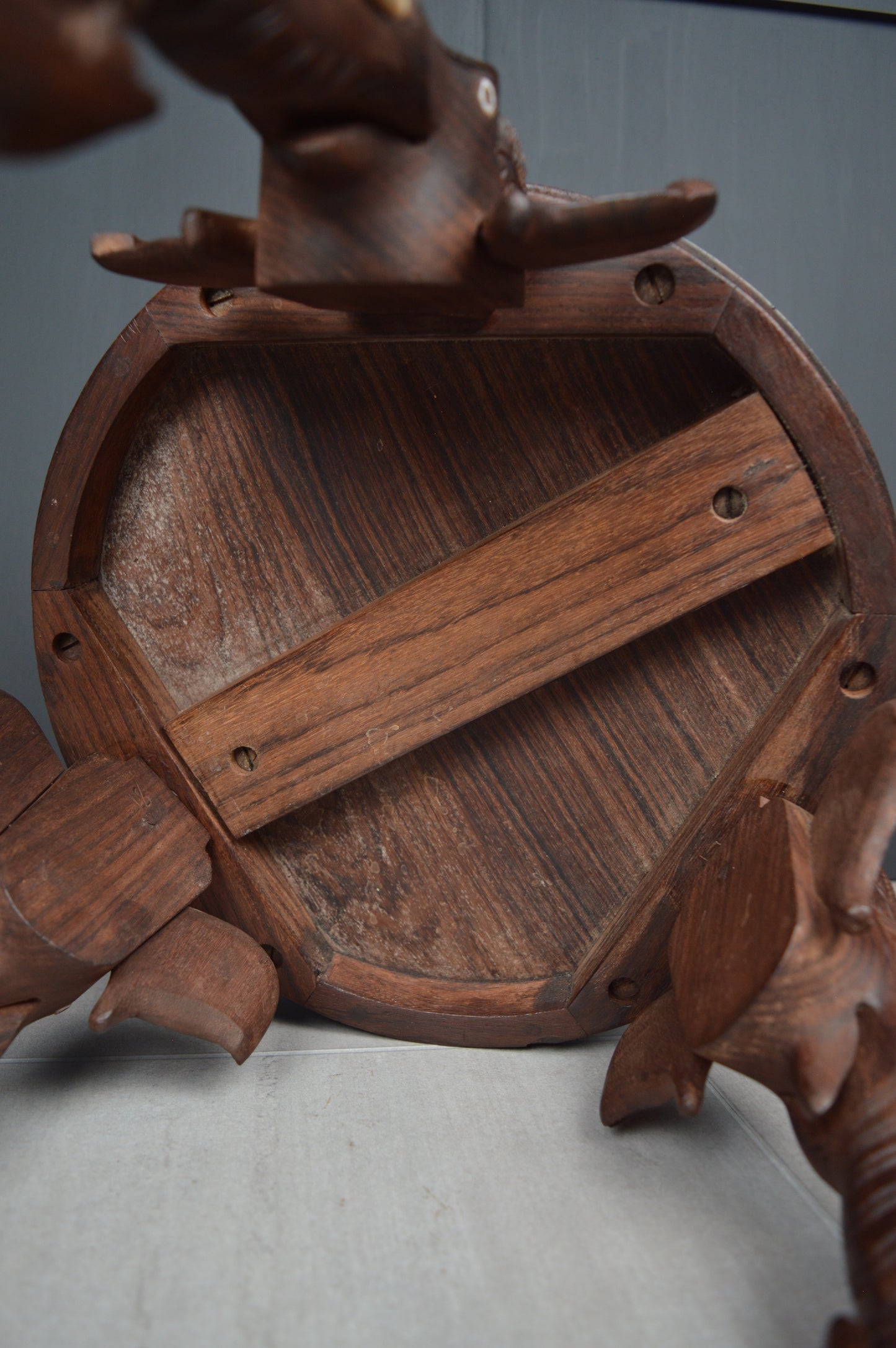 Anglo Indian Carved Elephant Table