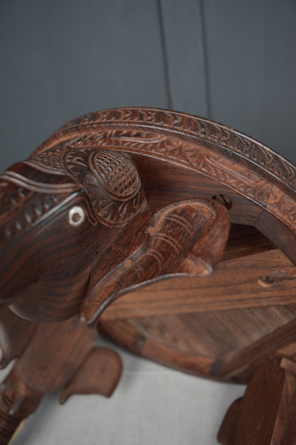 Anglo Indian Carved Elephant Table