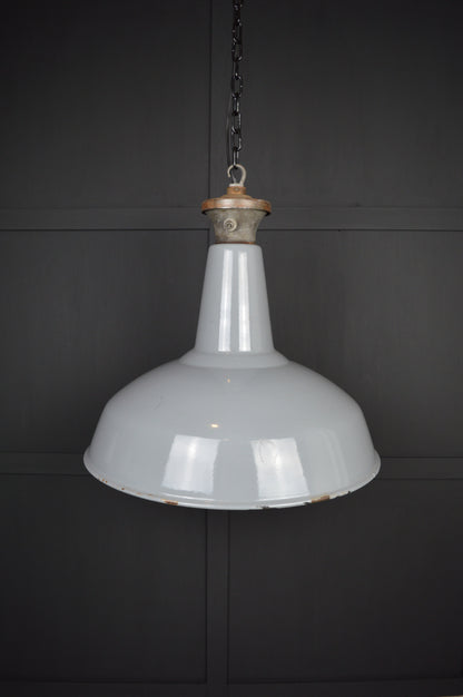 Vintage Benjamin industrial grey pendant light