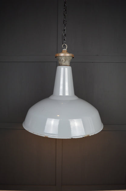 Vintage Benjamin industrial grey pendant light