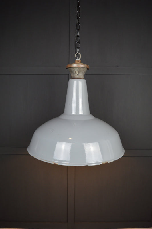 Vintage Benjamin industrial grey pendant light