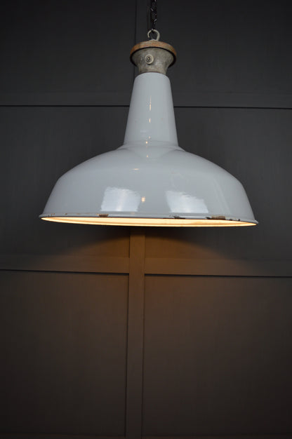 Vintage Benjamin industrial grey pendant light