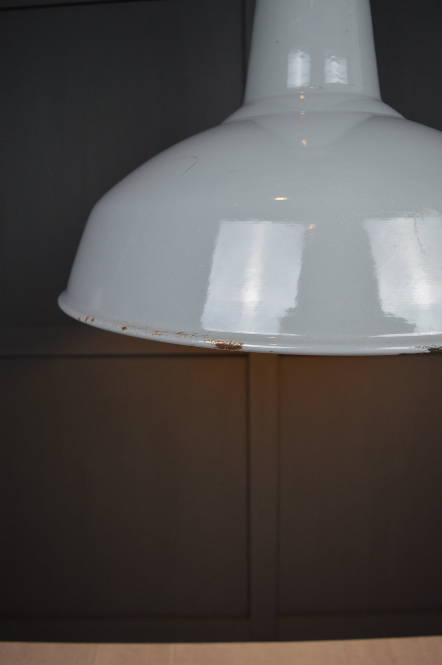 Vintage Benjamin industrial grey pendant light