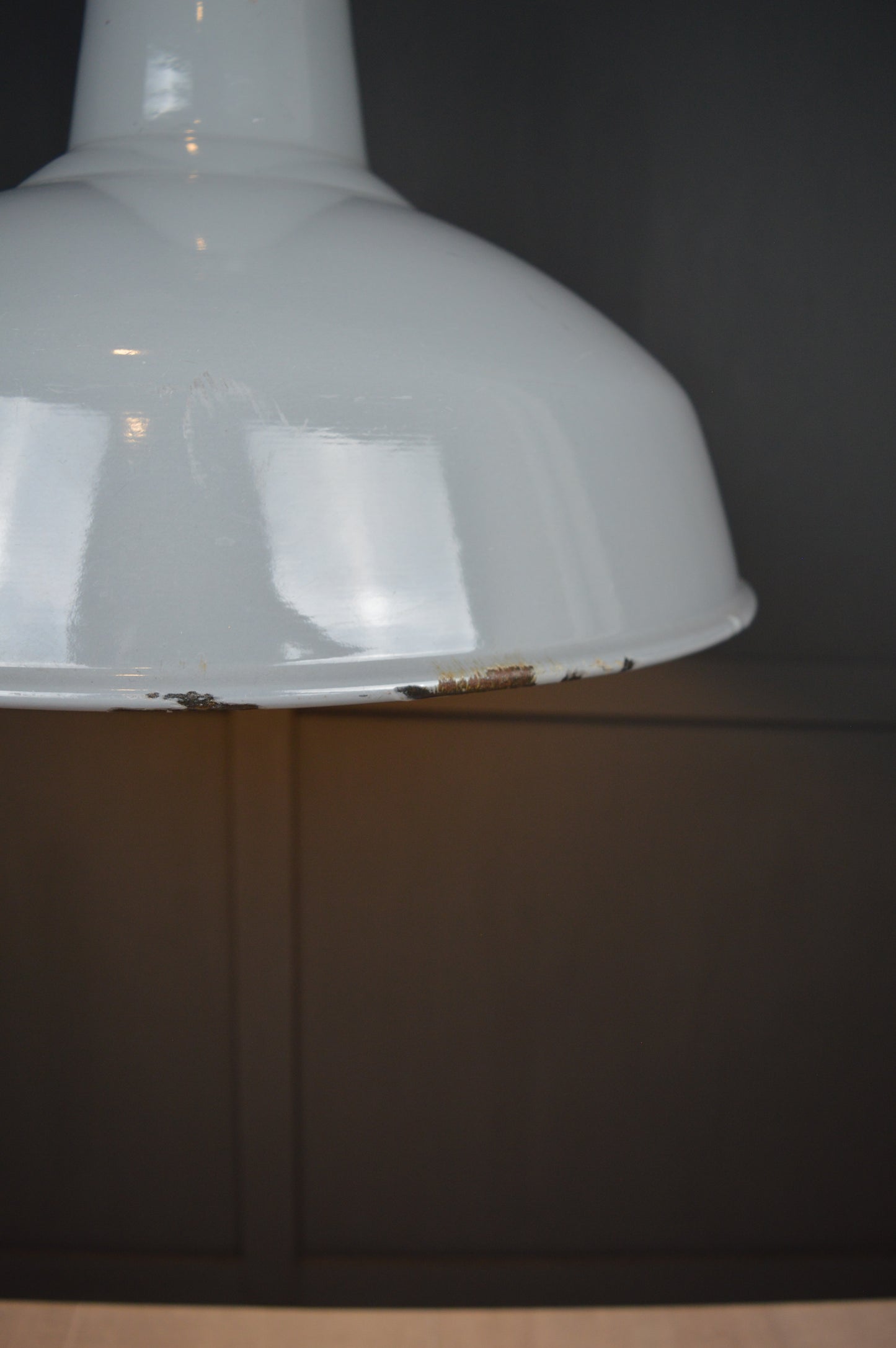 Vintage Benjamin industrial grey pendant light