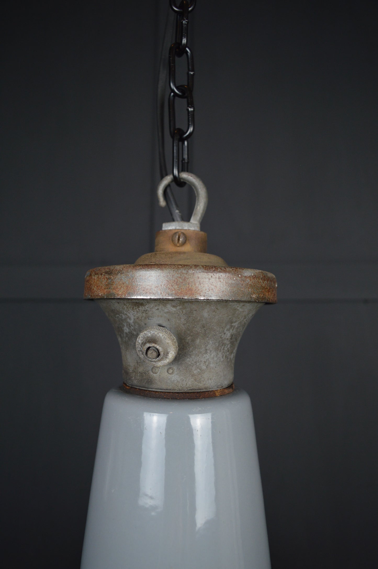 Vintage Benjamin industrial grey pendant light