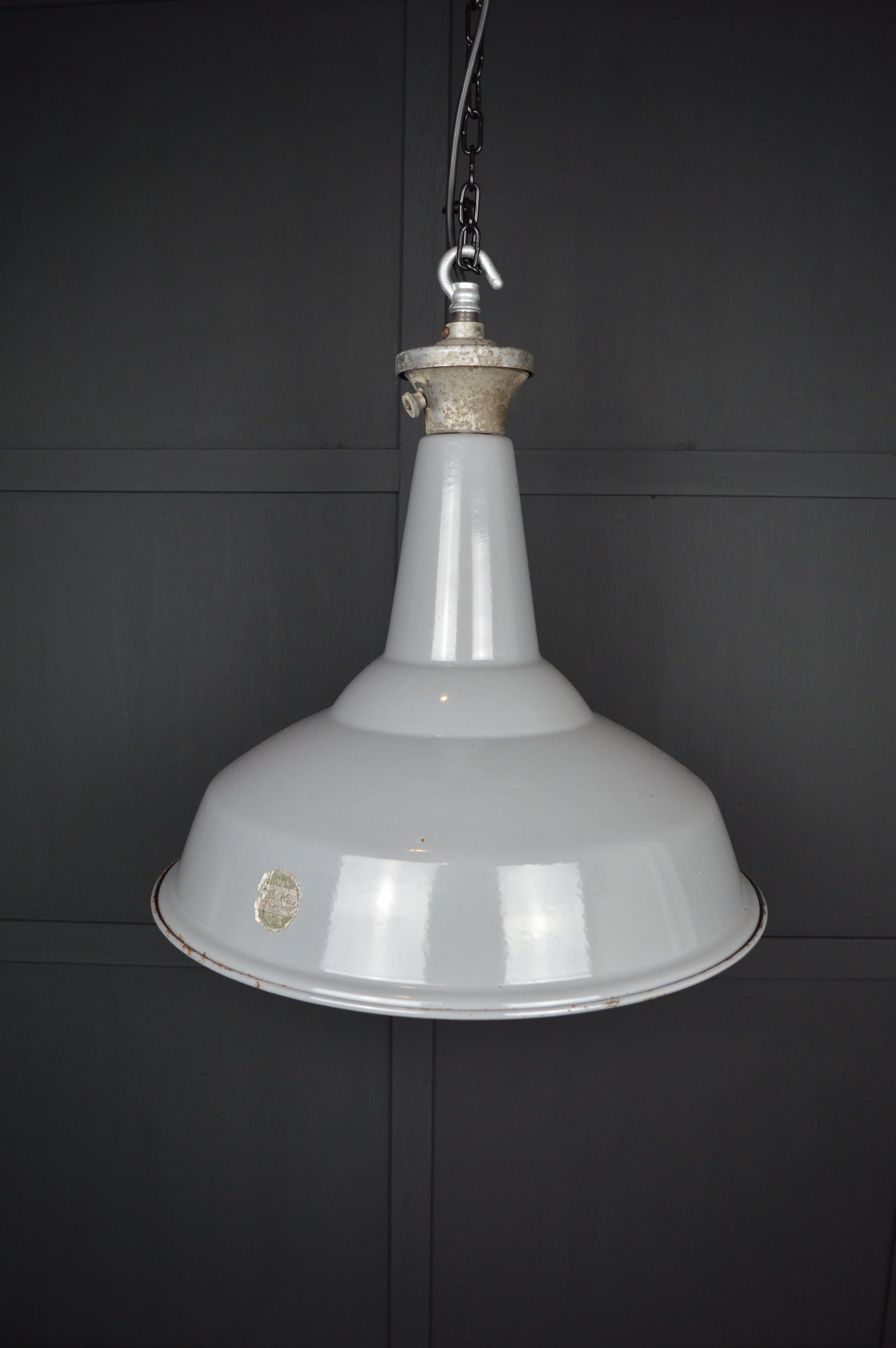 Vintage XL Benjamin industrial enamel lights