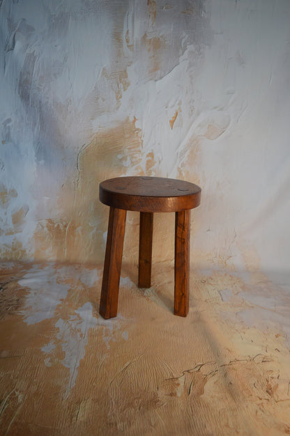 Early 20th Century Arts & Crafts Oak Milking Stool