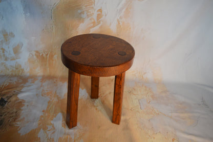 Early 20th Century Arts & Crafts Oak Milking Stool