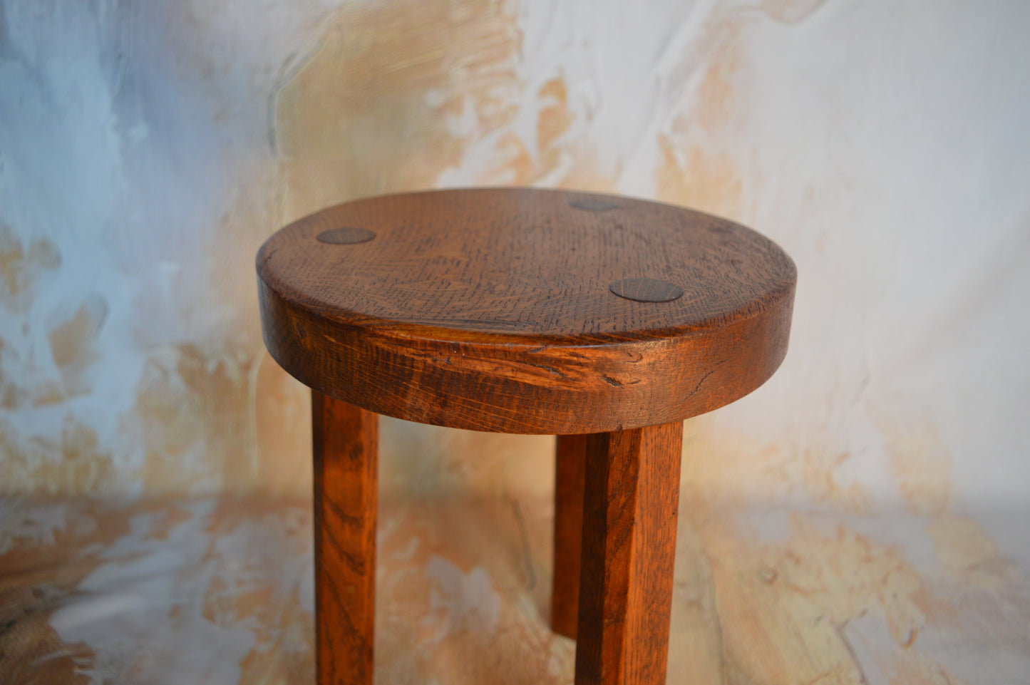Early 20th Century Arts & Crafts Oak Milking Stool