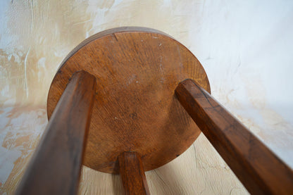 Early 20th Century Arts & Crafts Oak Milking Stool
