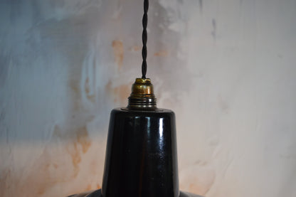 Black industrial enamel pendant light