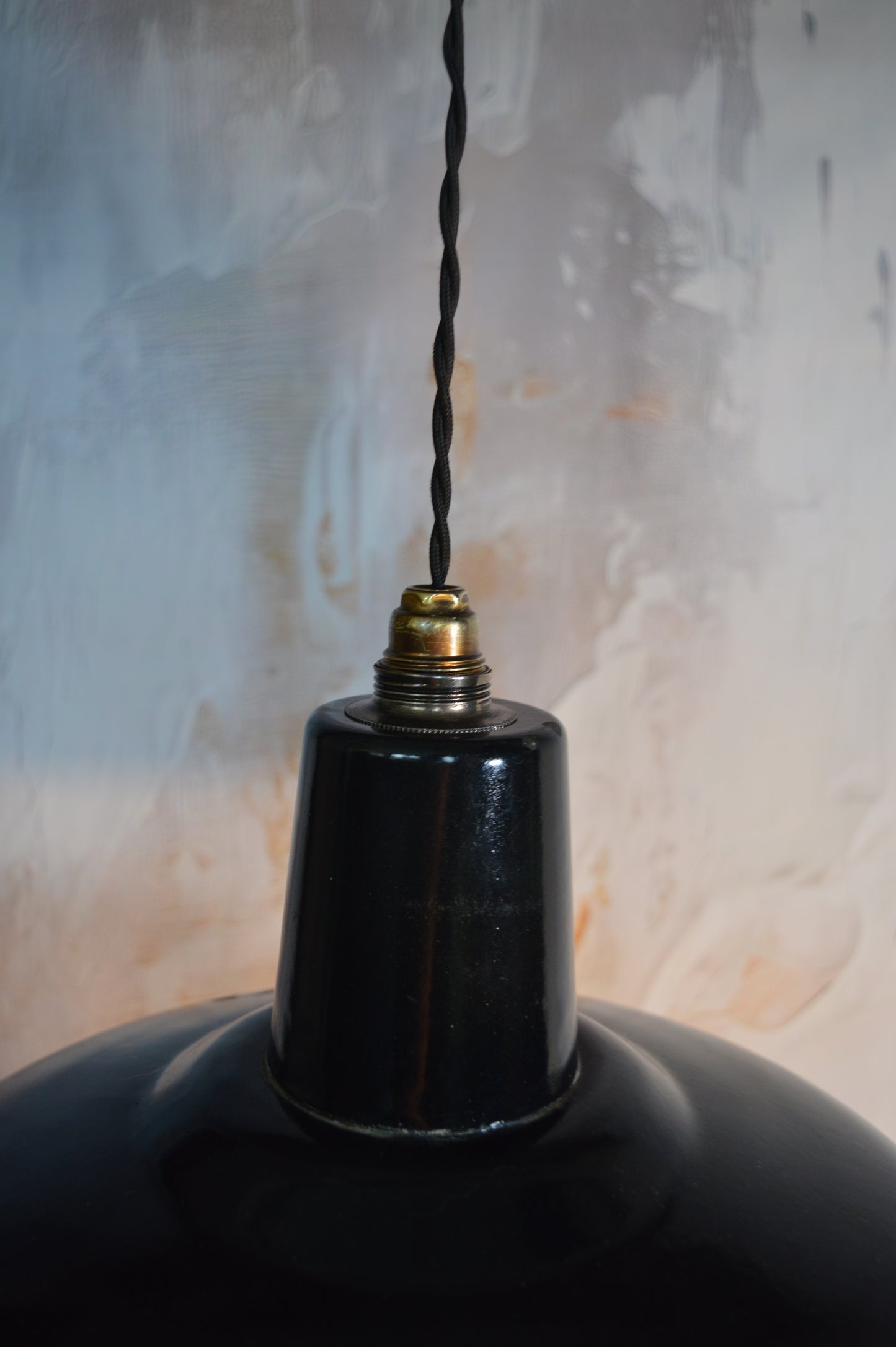 Black industrial enamel pendant light