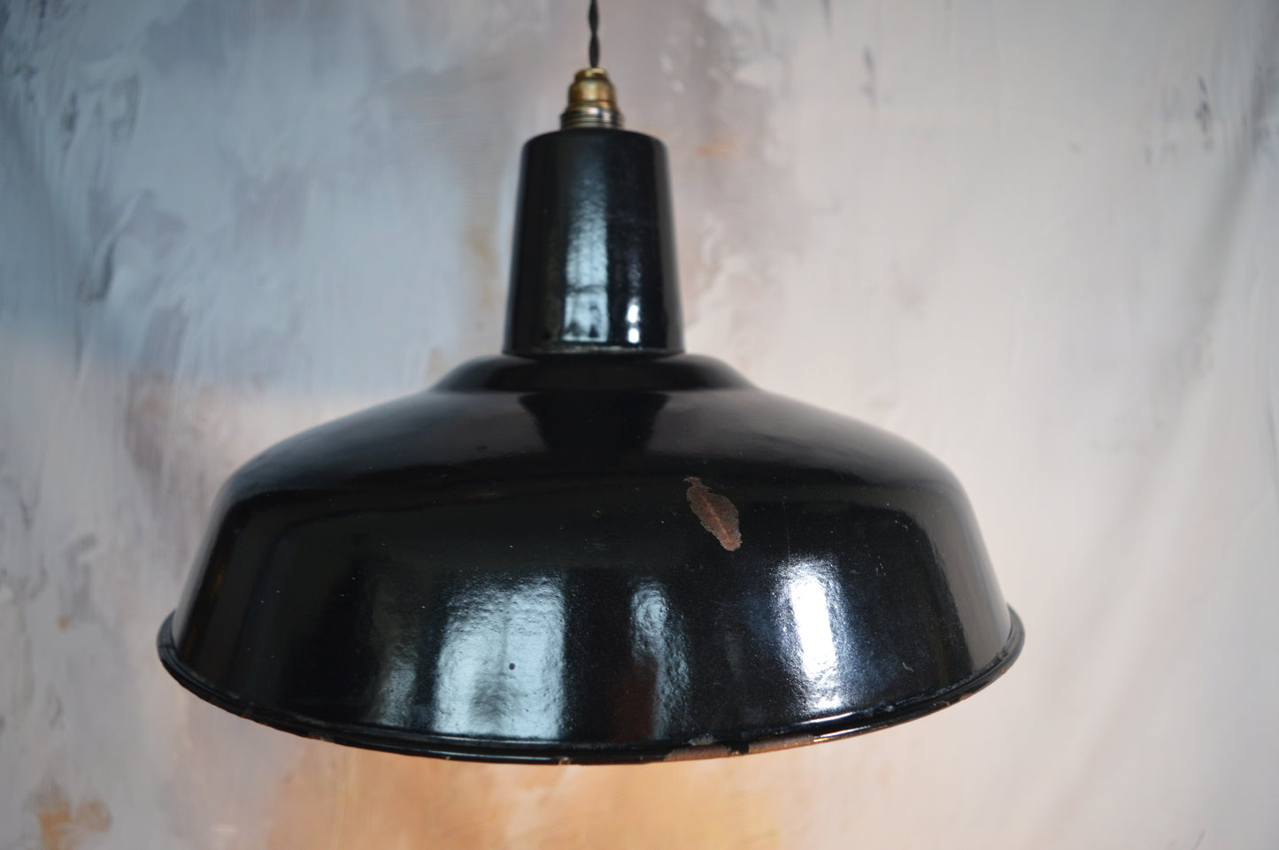 Black industrial enamel pendant light