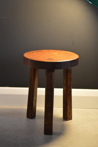 Early 20th Century Arts & Crafts Oak Milking Stool