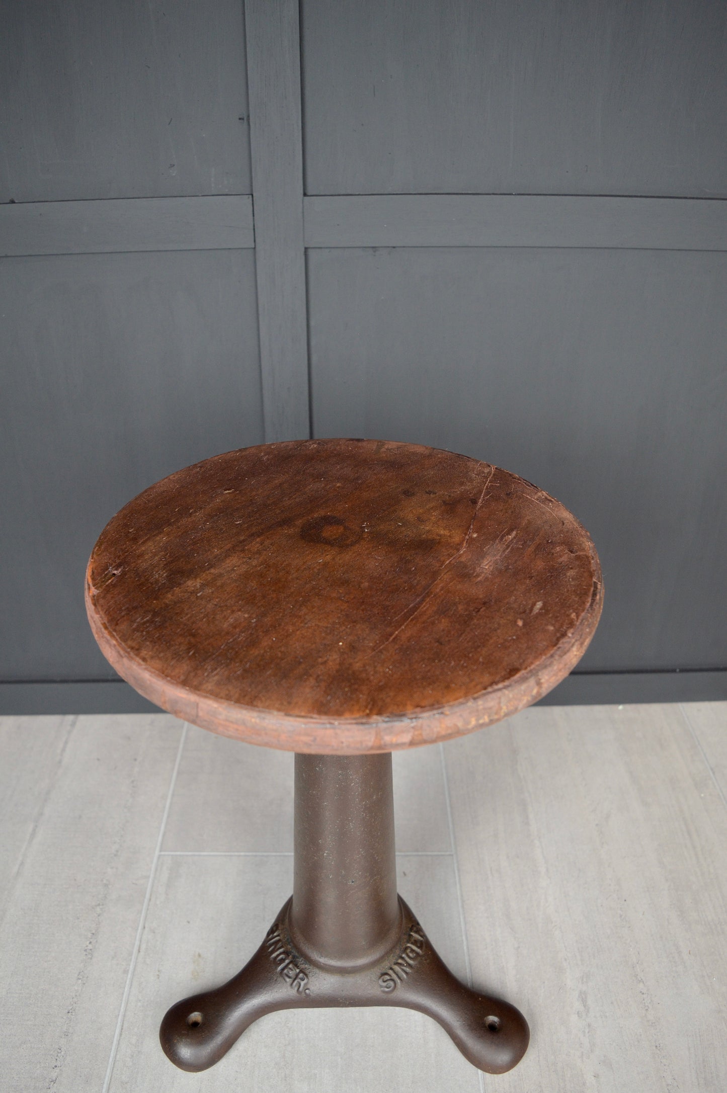 1920s singer cast iron industrial stool