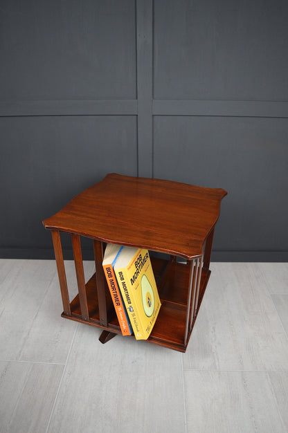 Revolving mahogany book case