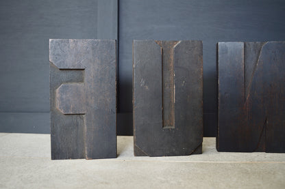 1920s Wooden letter press printing letters