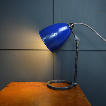 Vintage Blue enamel industrial laboratory lamp