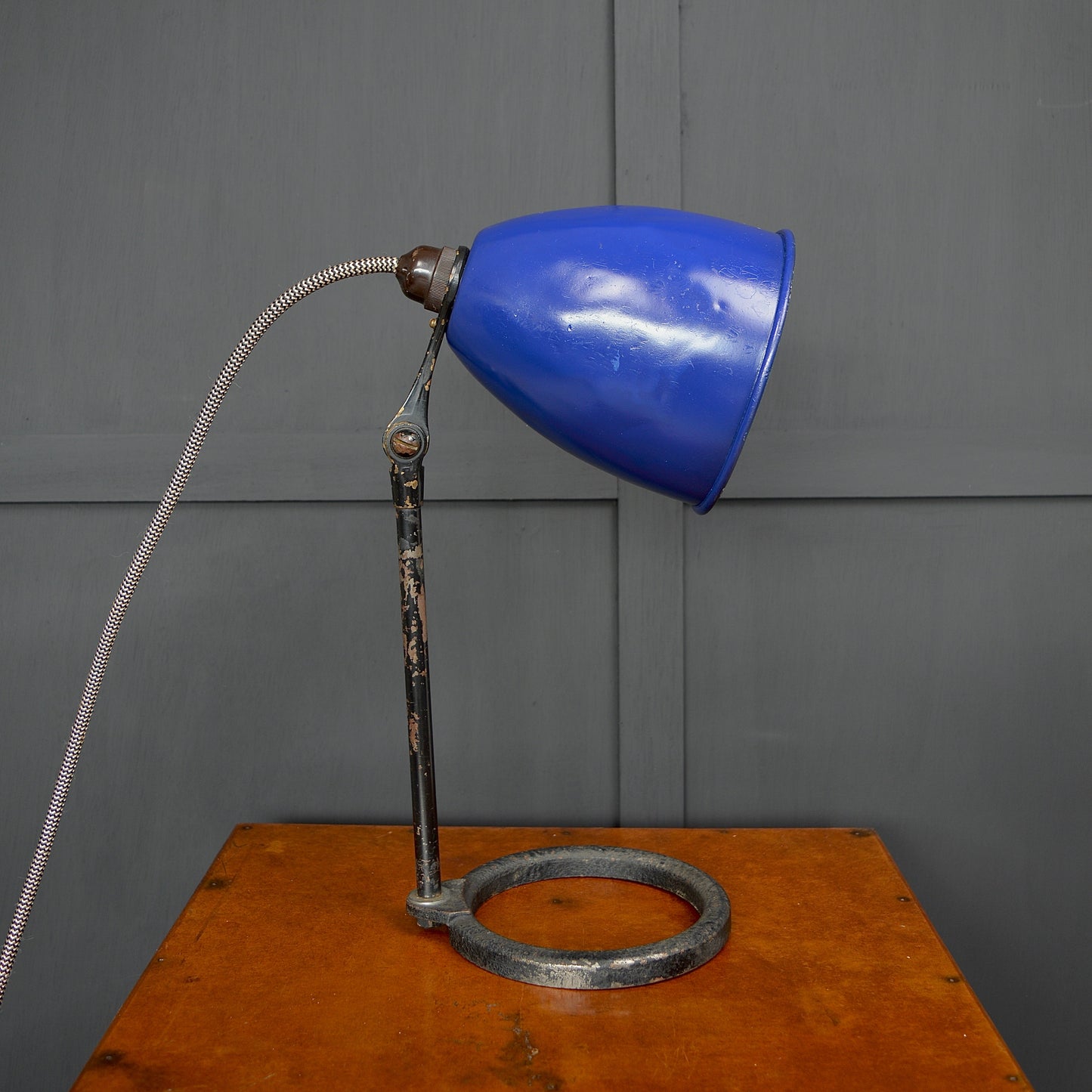 Vintage Blue enamel industrial laboratory lamp
