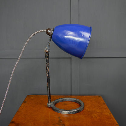 Vintage Blue enamel industrial laboratory lamp