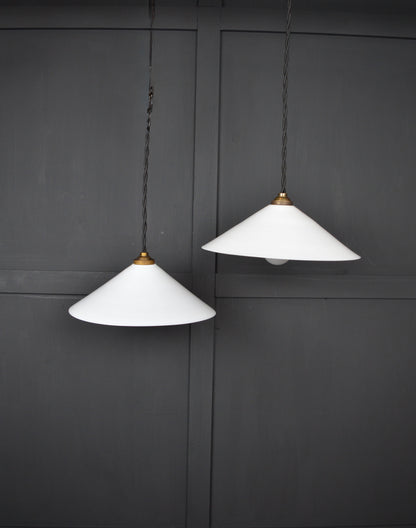 Glass coolie pendant lights