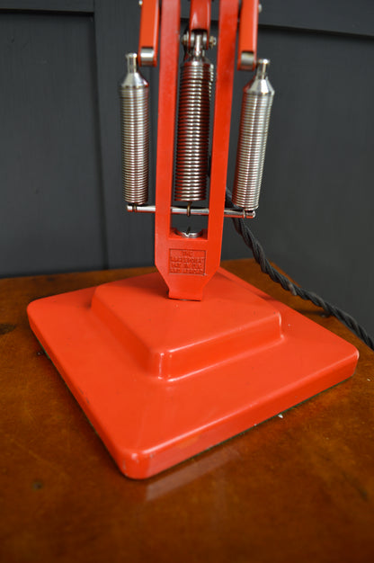 Red Anglepoise model 1227 lamp by Herbert Terry