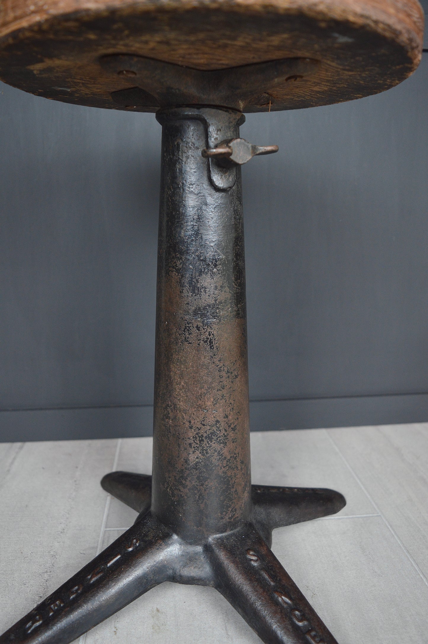 Singer cast iron industrial stool