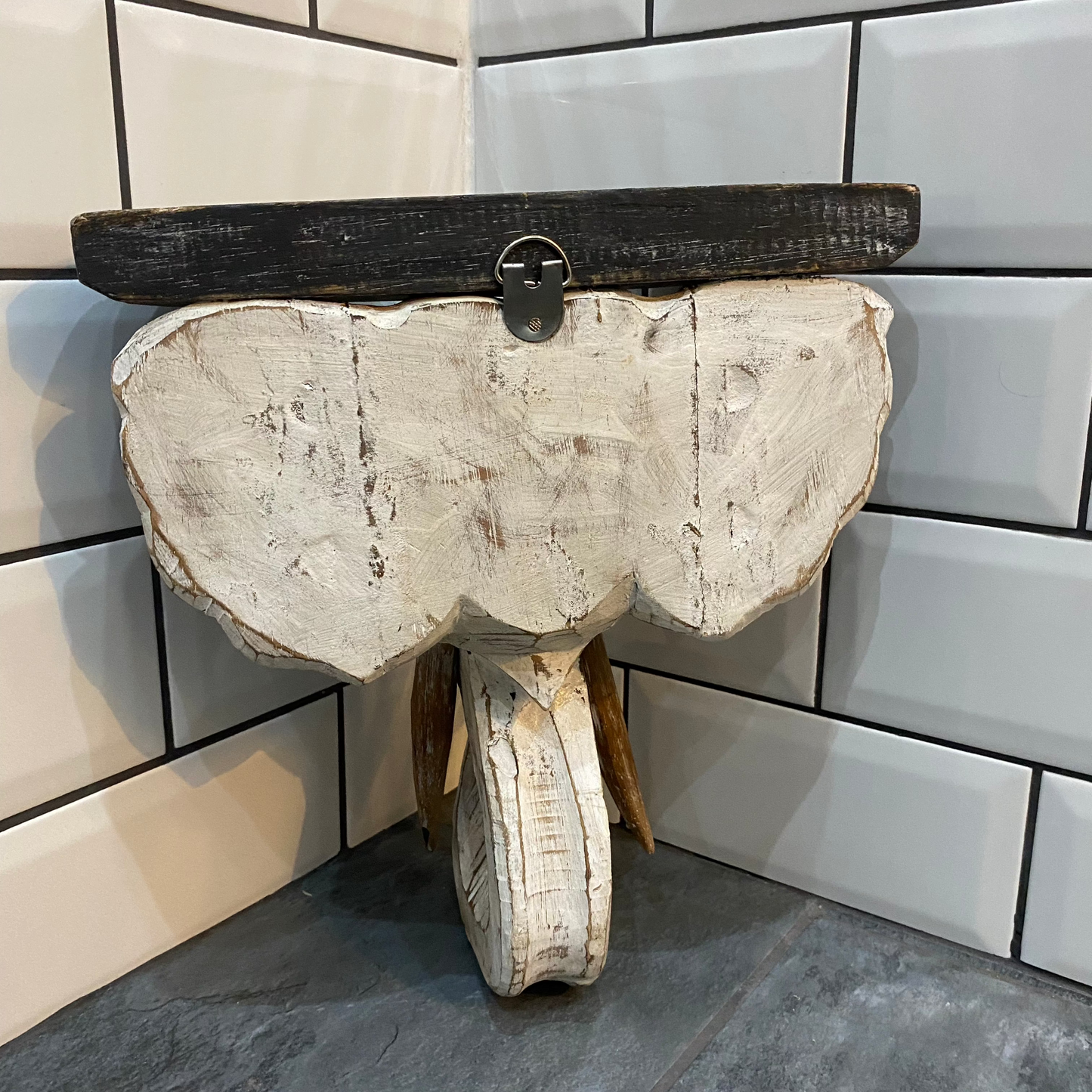 Wooden Elephant Shelf