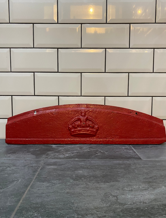 1920-1930s British Telephone box cast iron door cornice