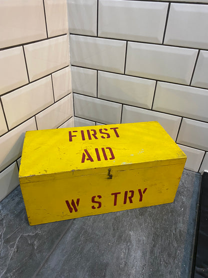 Vintage First Aid Wooden Box