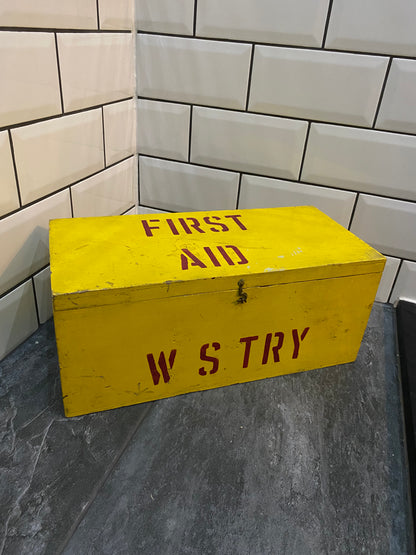 Vintage First Aid Wooden Box