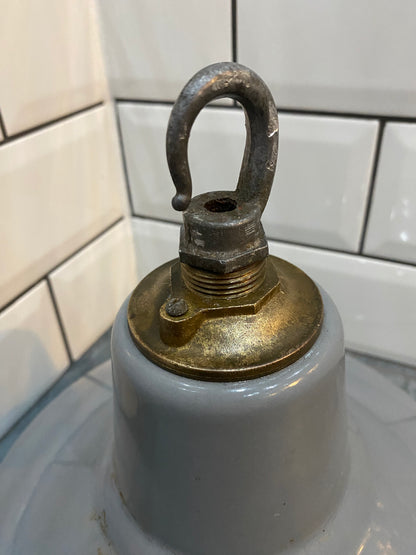 Grey 1940s-1950s Industrial Pendant Light