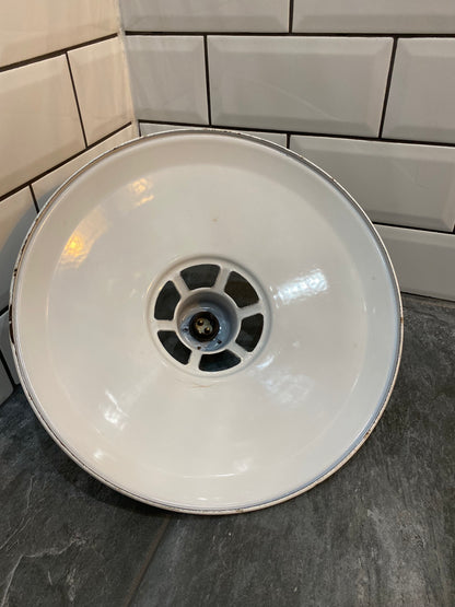 1930/40s White Enamel Benflux Pendant Light By Benjamin