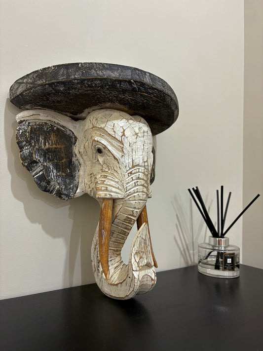 Wooden Elephant Shelf