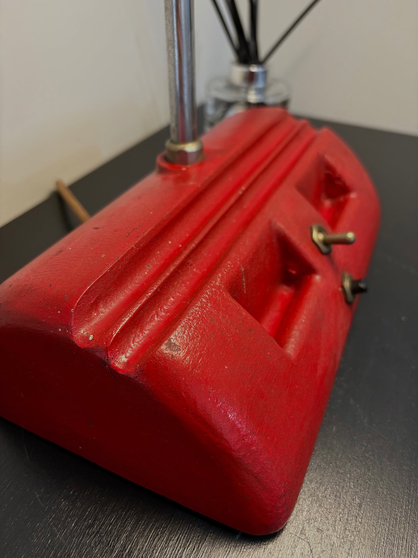 Vintage Red Desk Lamp by Solite
